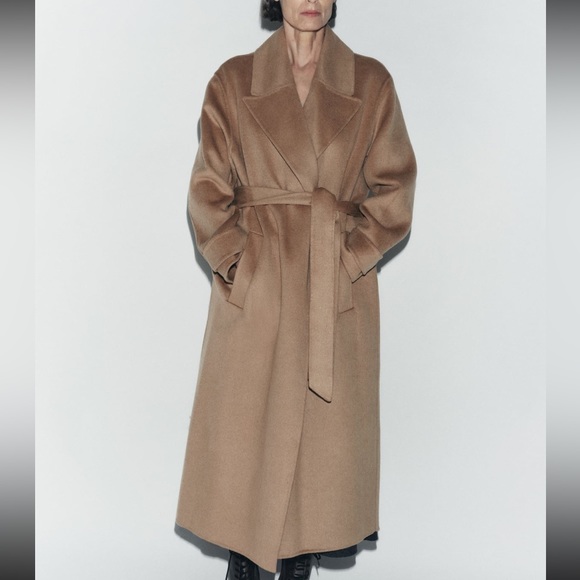 Zara double faced wool camel coat - Picture 11 of 12